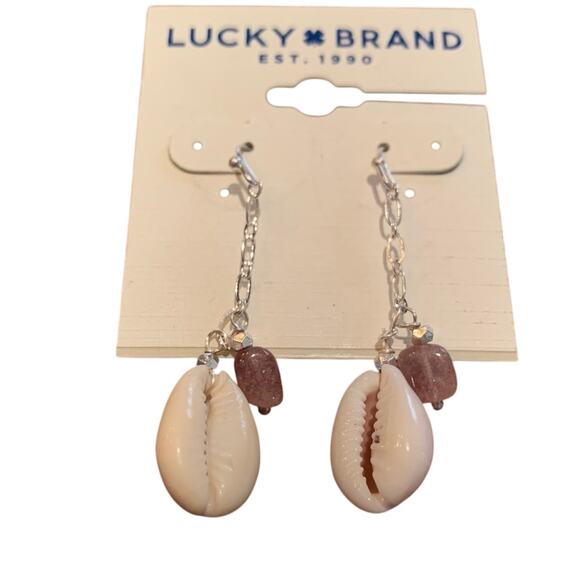 Lucky Brand Jewelry - NWT Lucky Brand Shell Drop Dangle Silver Earrings